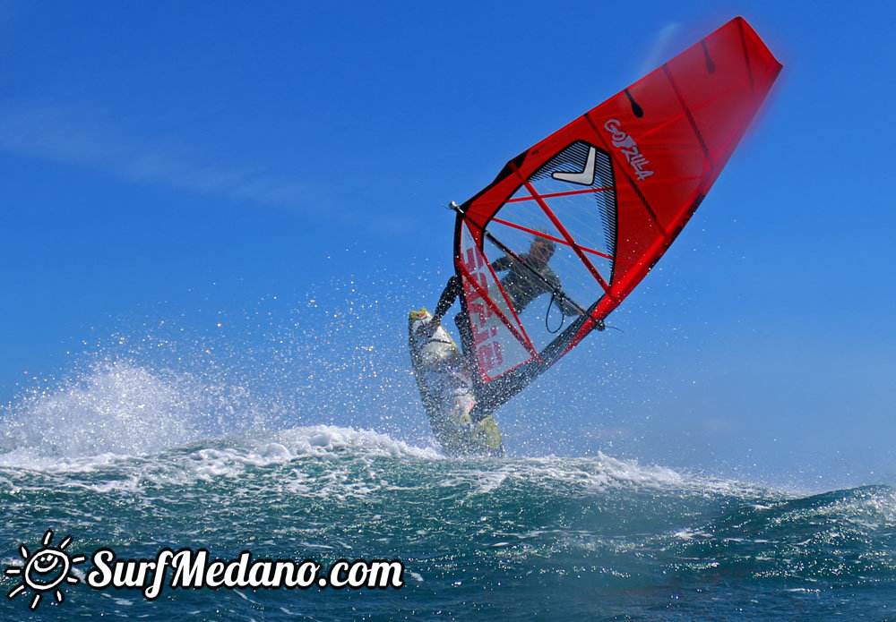 Windsurfing at El Cabezo in EL Medano tenerife 14-03-2014  Tenerife
