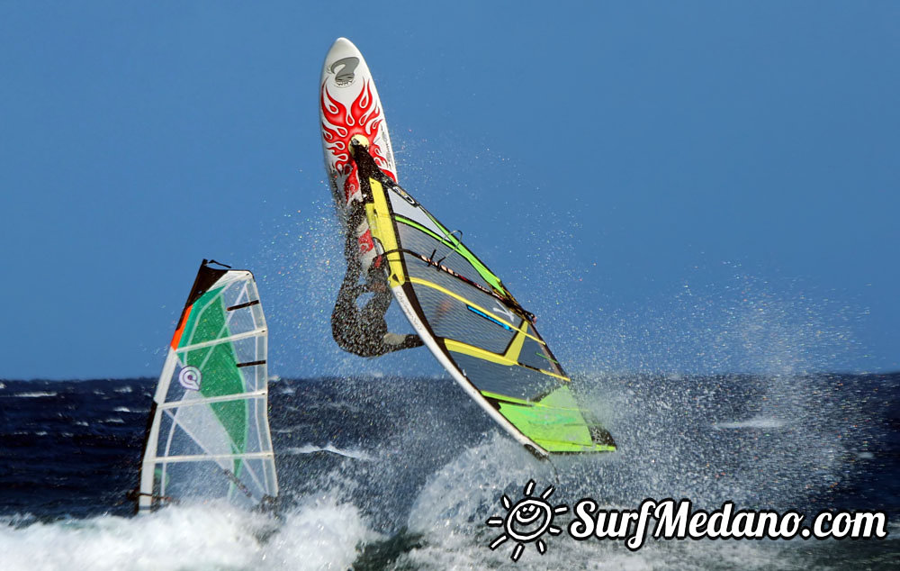 Windsurfing at El Cabezo in El Medano Tenerife 23-03-2014 with Alex Mussolini and friends  Tenerife