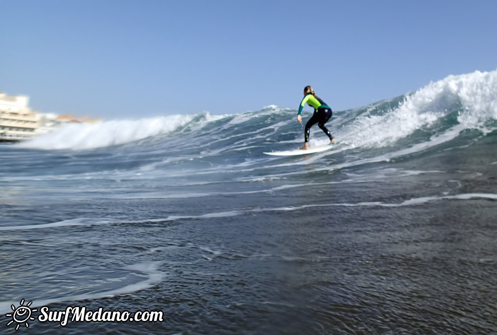 Surfing south swell in El Medano 04-01-2015 Tenerife