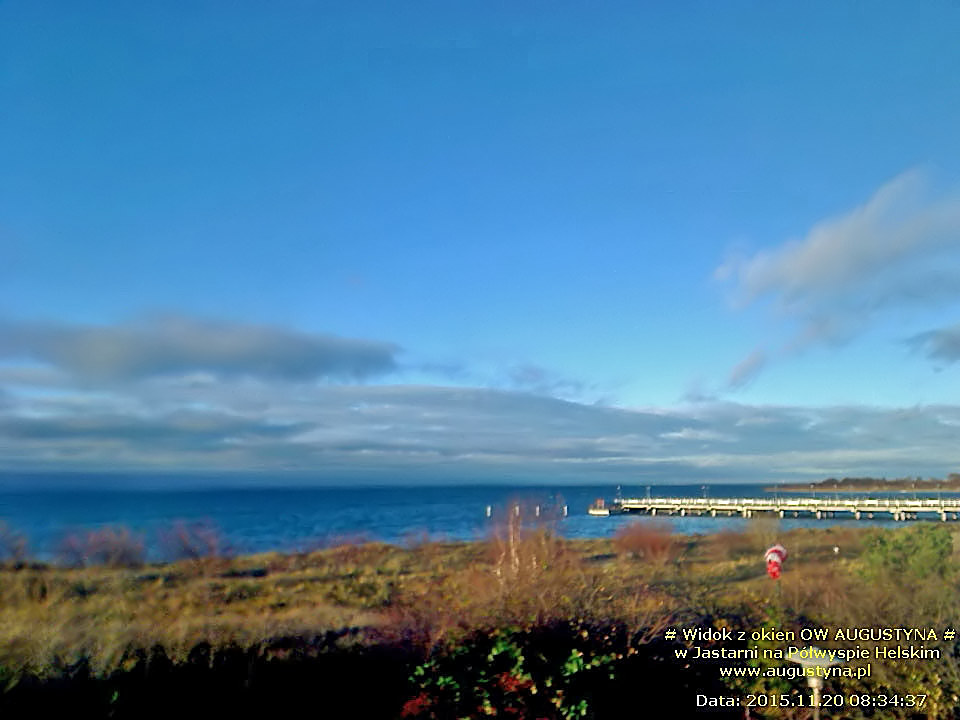 Wczasy nad morzem, czyli listopad, wczasy, słońce, wiatr, plaża i widok na morze z okna OW AUGUSTYNA w Jastarni na Półwyspie Helskim