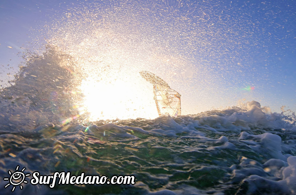 Sunrise Wave windsurfing at El Cabezo in El Medano 31-01-2016  