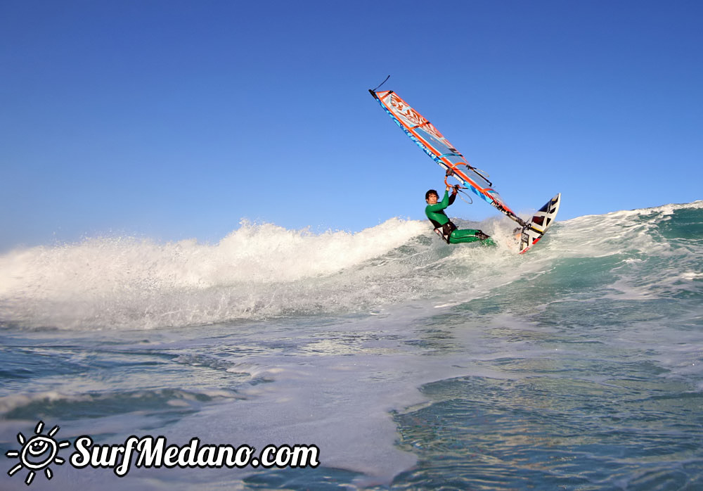 Wave windsurfing at El Cabezo in El Medano 15-02-2016 Tenerife