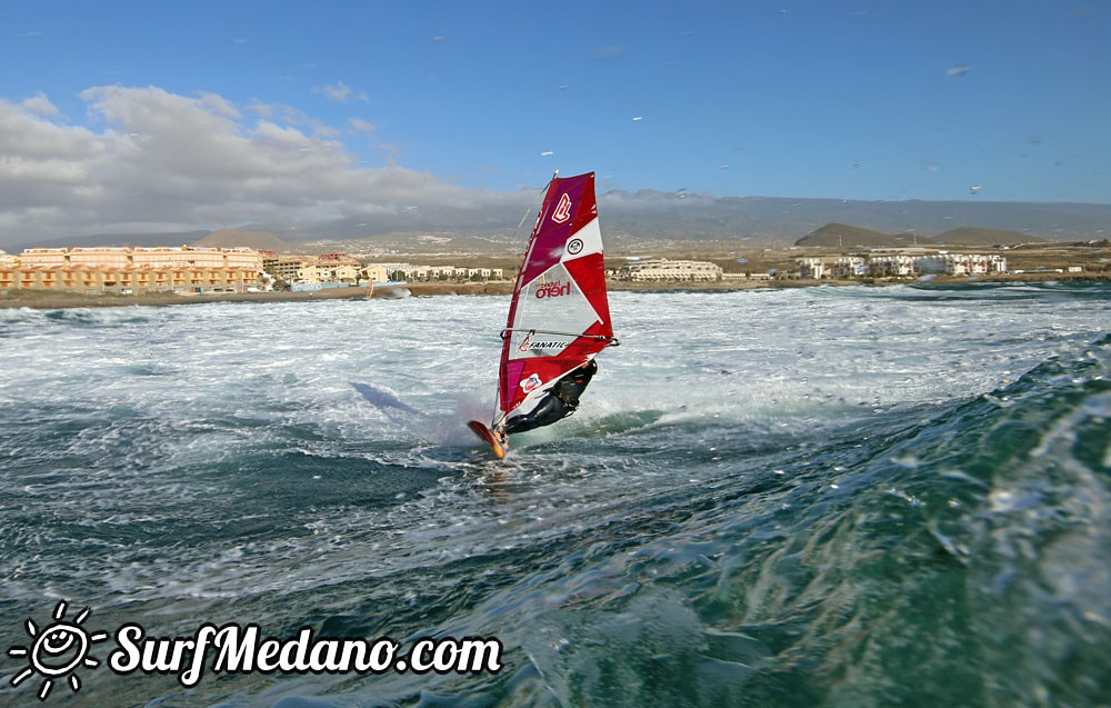 Wave windsurfing at El Cabezo in El Medano 16-02-2016 Tenerife
