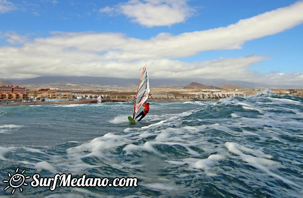 Windsurfing and kitesurfing at El Cabezo in El Medano 07-03-2016 Tenerife