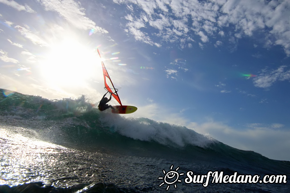 Wave windsurfing at EL Cabezo in El Medano Tenerife