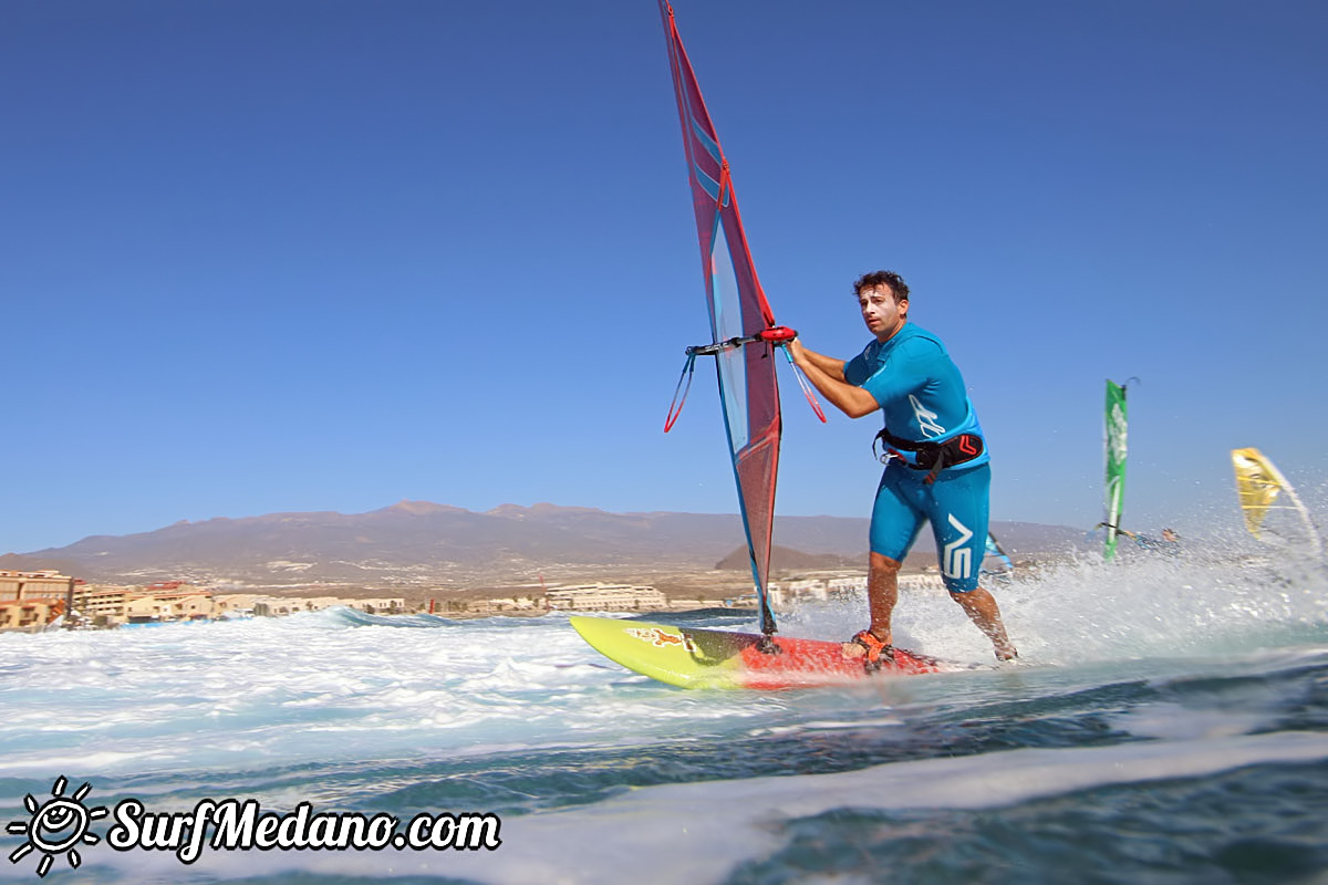 Wave windsurfing at El Cabezo in El Medano Tenerife 02-01-2018 Tenerife