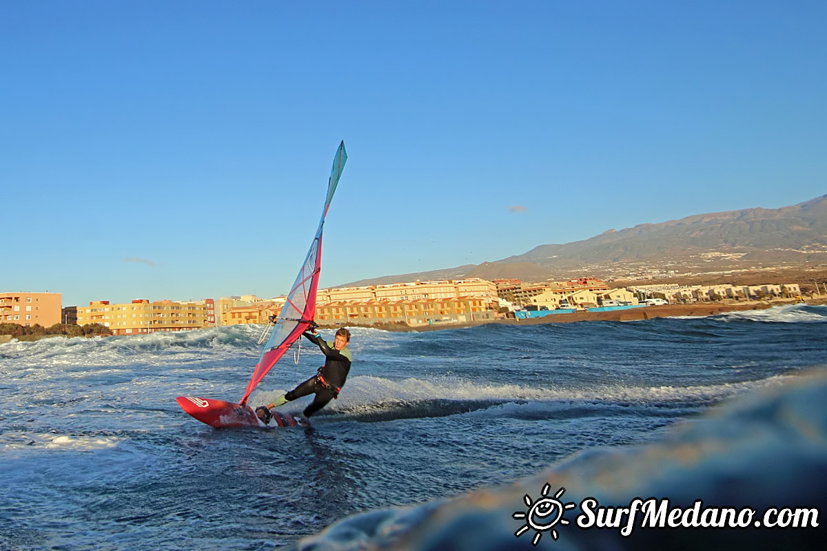 Sunrise windsurfing at Cabezo in El Medano Tenerife 26-01-2018 Tenerife