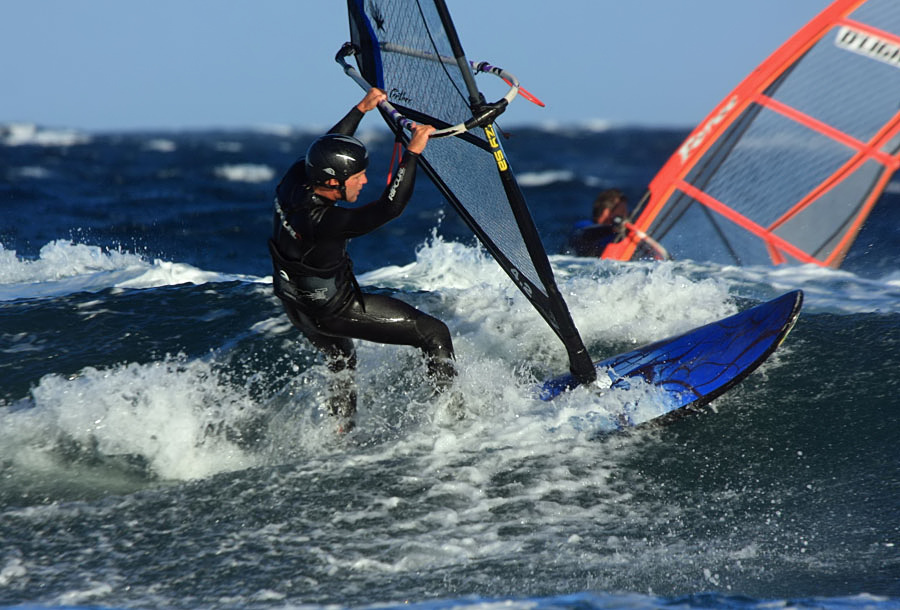 Windsurfing on Playa del Cabezo in El Medano on Tenerife