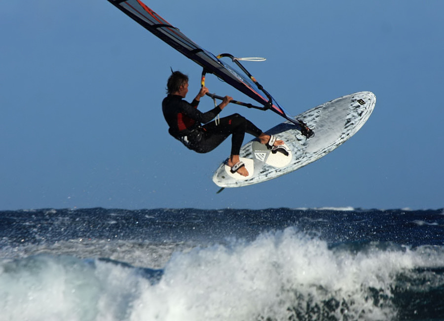 Windsurfing on Playa del Cabezo in El Medano on Tenerife