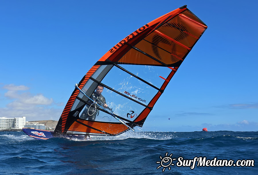 Pro X Training windsurfing slalom race in El Medano Tenerife