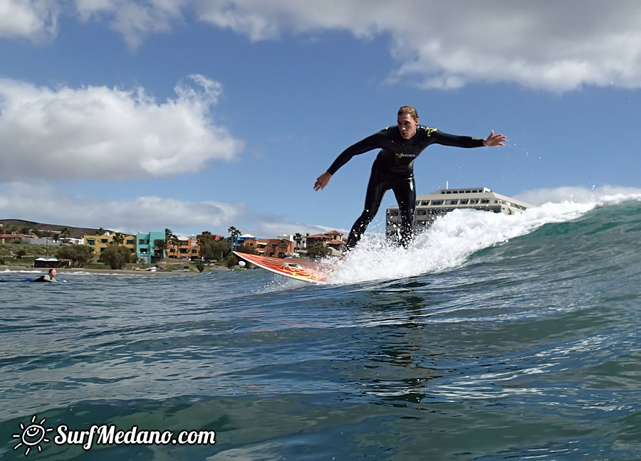 Surfing at Playa Cabezo in El Medano Tenerife 16-02-2014 Tenerife