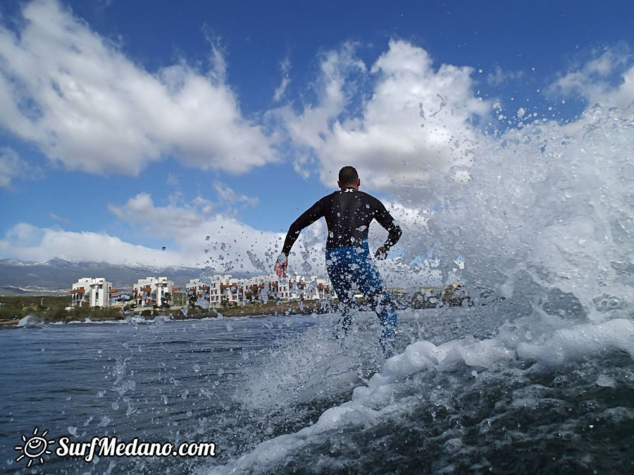 Surfing at Playa Cabezo in El Medano Tenerife 16-02-2014 Tenerife