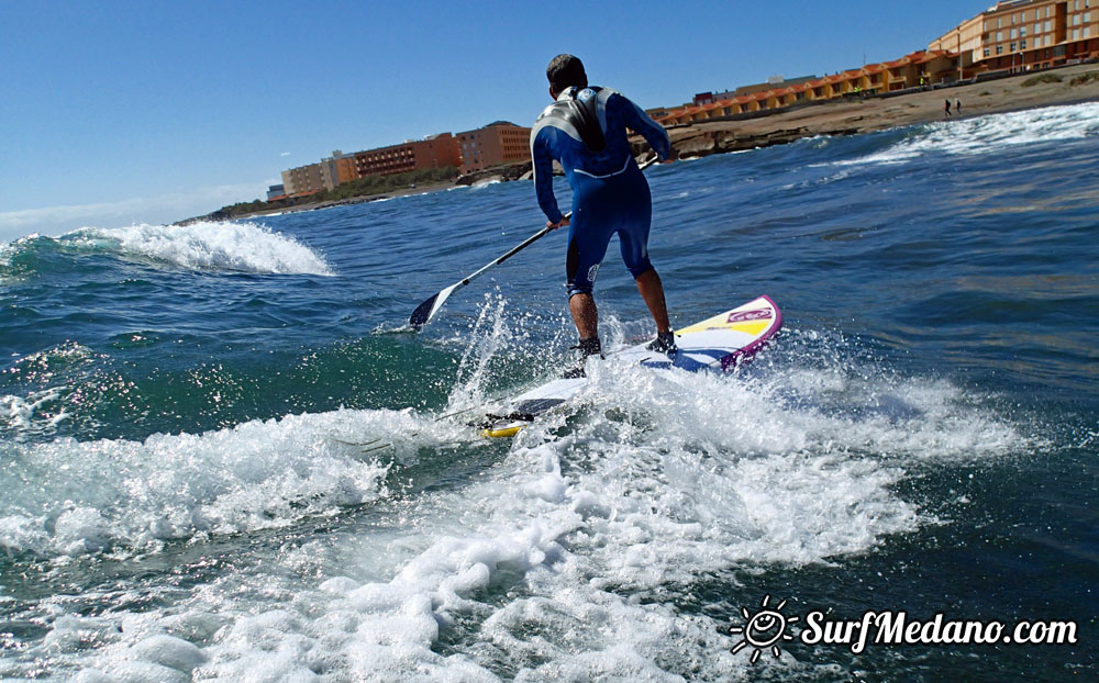 SUP and Surfing at Playa Cabezo in El Medano Tenerife 17-02-2014 Tenerife