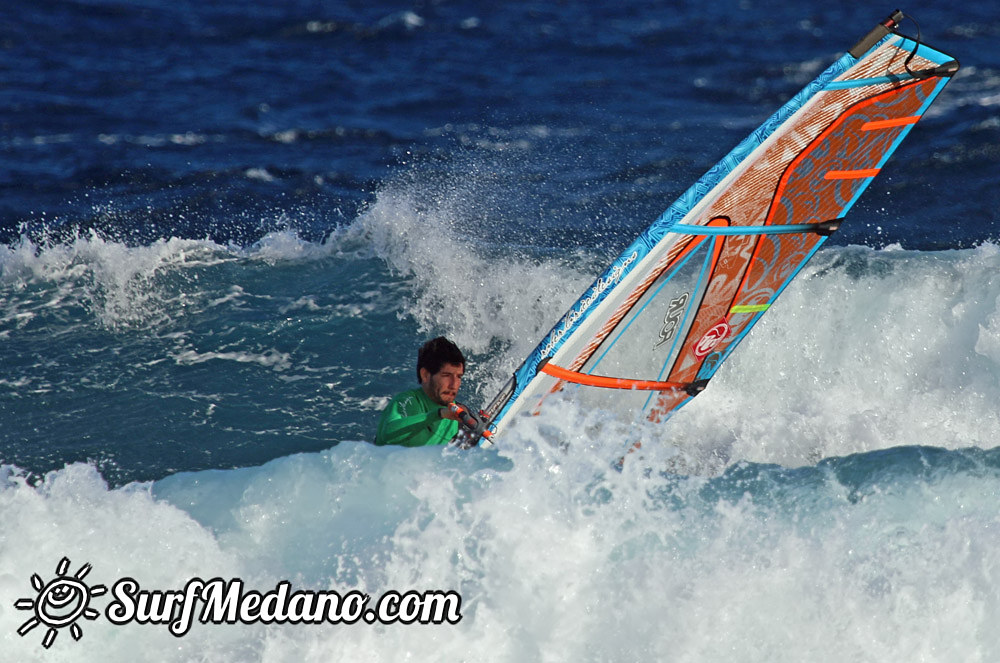 Windsurfing at El Cabezo in El Medano Tenerife 07-01-2015
