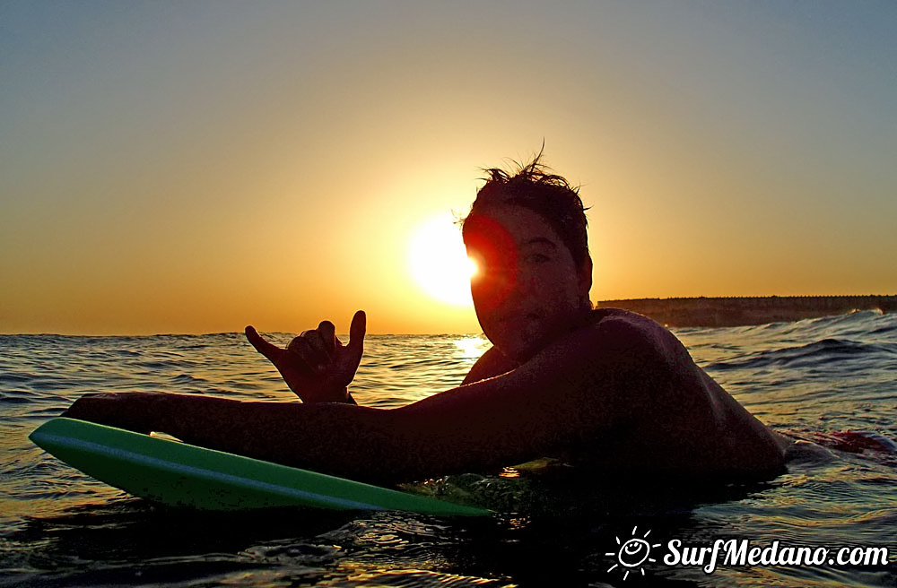 Sunset Bodyboarding at Playa Tejita in El Medano 15-11-2015