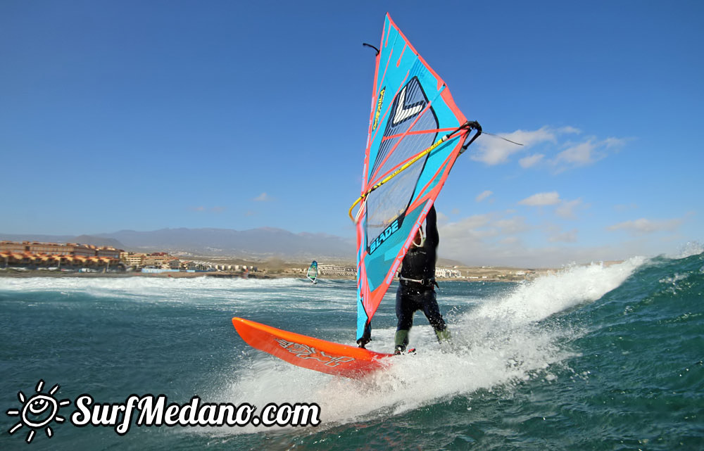 Wave windsurfing at El Cabezo in El Medano 30-01-2016 Tenerife