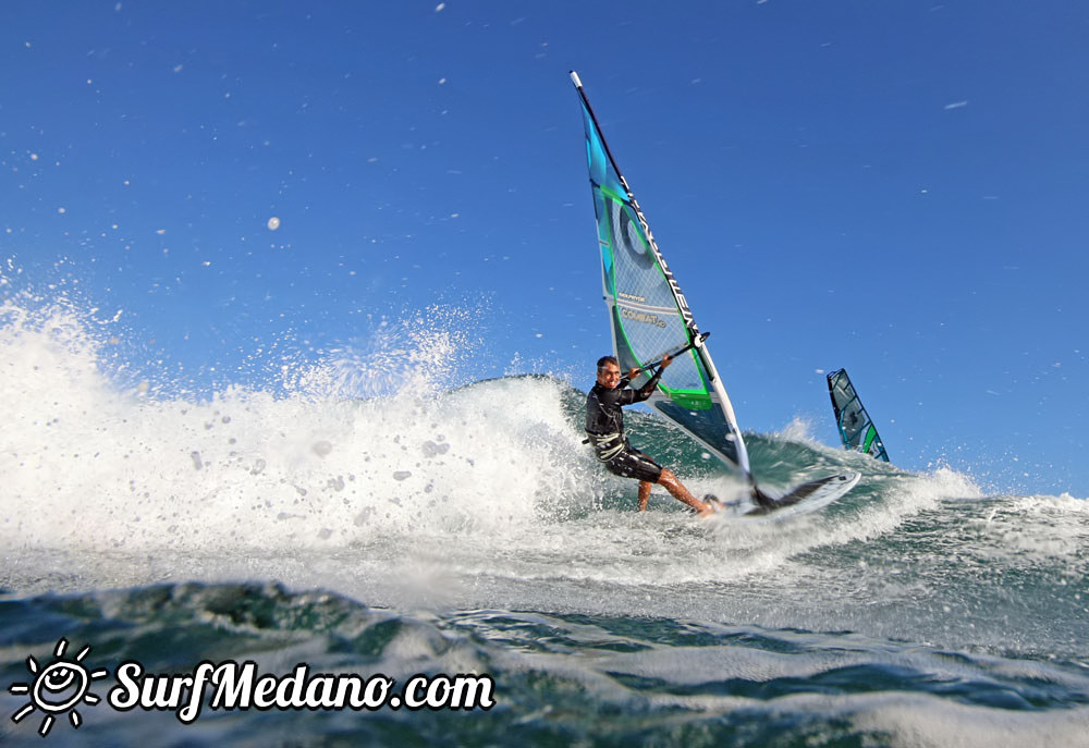 Wave windsurfing at El Cabezo in El Medano 30-01-2016 Tenerife
