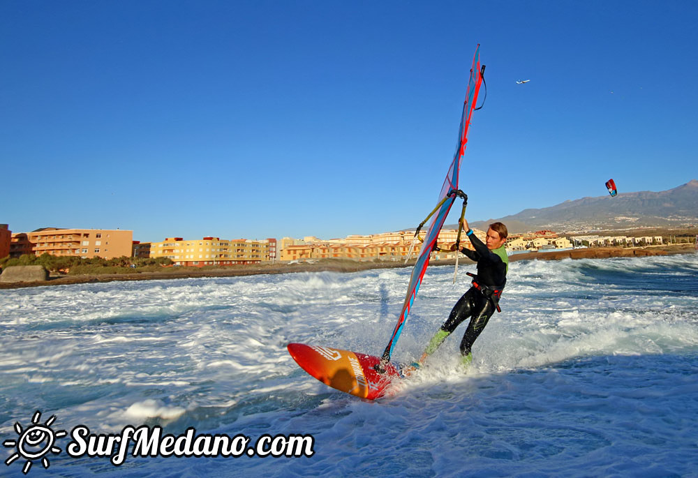 Sunrise Wave windsurfing at El Cabezo in El Medano 31-01-2016  