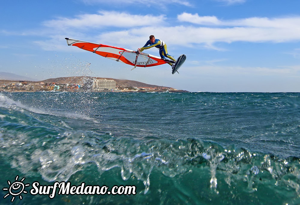 Wave windsurfing at El Cabezo in El Medano 07-02-2016 Tenerife