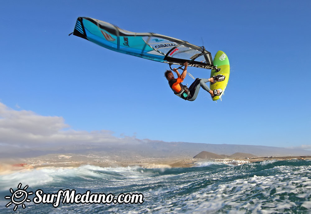 Wave windsurfing at El Cabezo in El Medano 16-02-2016 Tenerife