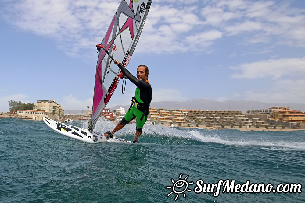Windsurfing with 30 knots at TWS Playa Sur in El Medano Tenerife 16-09-2017 Tenerife