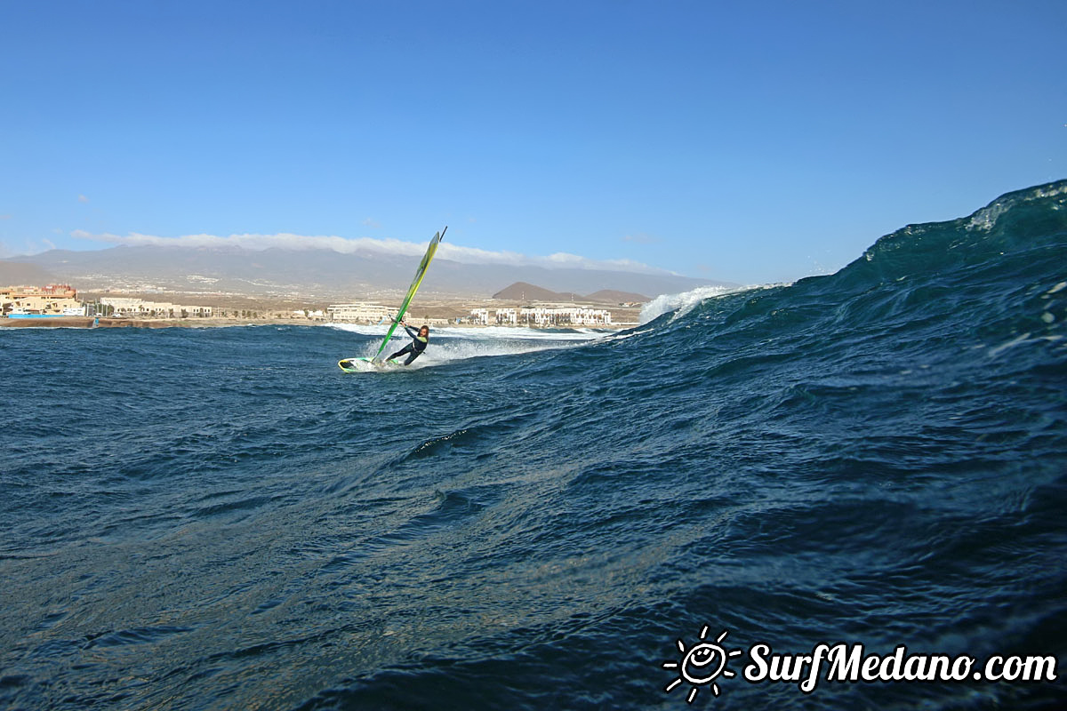 Wave windsurfing at El Cabezo in El Medano Tenerife 16-01-2018 Tenerife