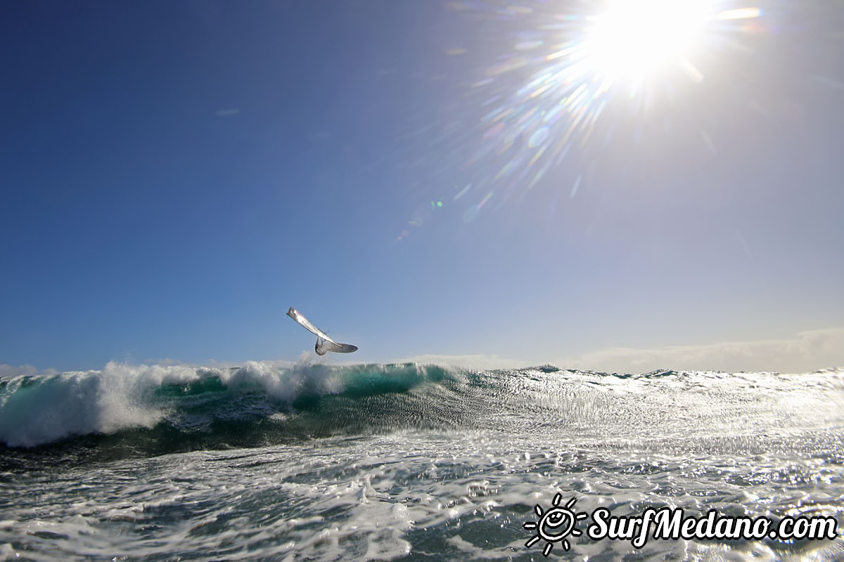 Wave windsurfing at El Cabezo in El Medano Tenerife 16-01-2018 Tenerife