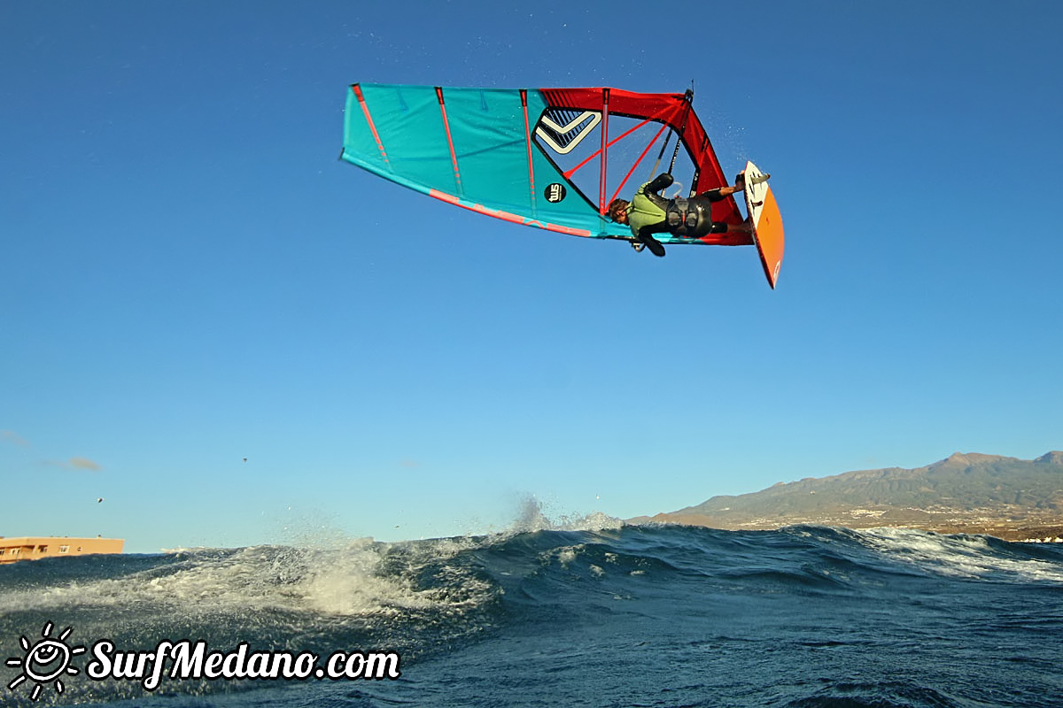 Sunrise windsurfing at Cabezo in El Medano Tenerife 26-01-2018 Tenerife