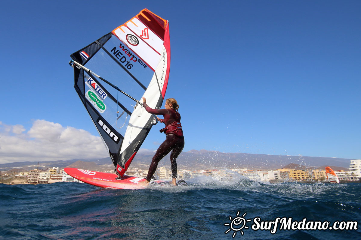 TWS Pro slalom windsurfing training in El Medano Tenerife 04-02-2018 Tenerife