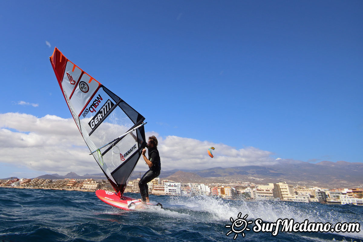 TWS Pro slalom windsurfing training in El Medano Tenerife 04-02-2018 Tenerife